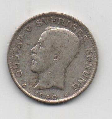 SUECIA DEL AÑO 1940 DE 1 KORONA